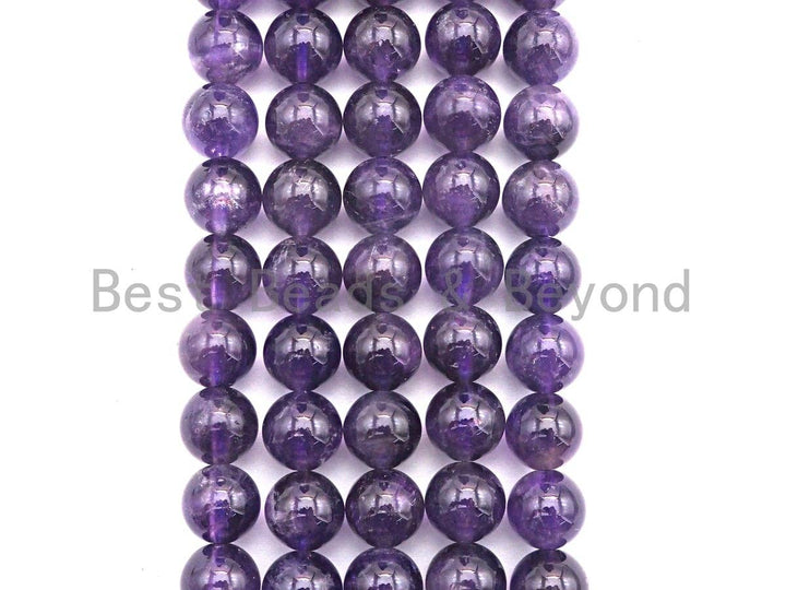High Quality Natural Amethyst Round Beads, Sku#U527