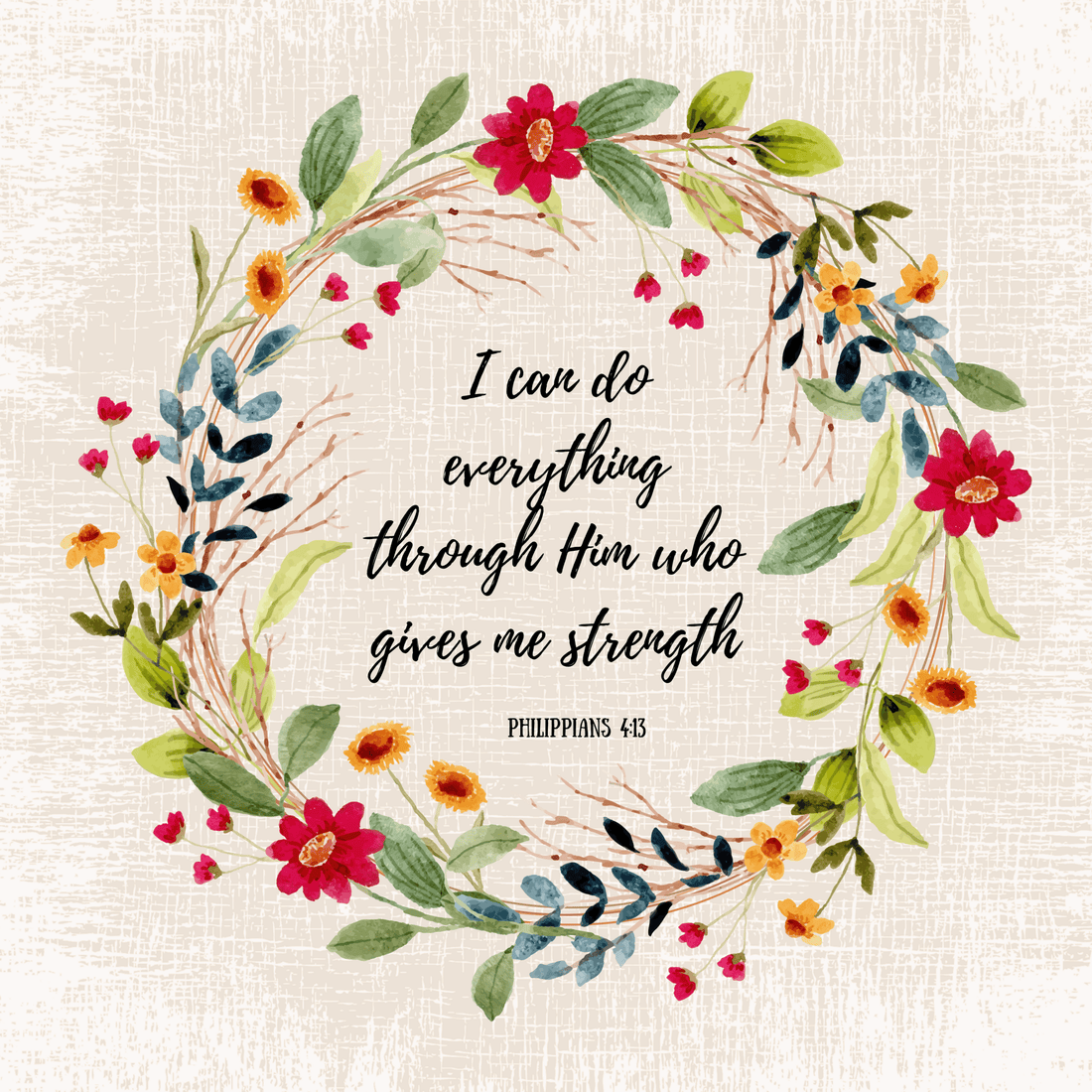 6" Bible Verse Fabric Panel