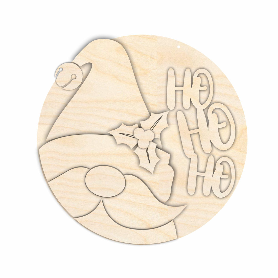 Unfinished Wood Ho Ho Ho Christmas Door Sign Kit | Wood Craft Cutouts | 1/4" Thick |