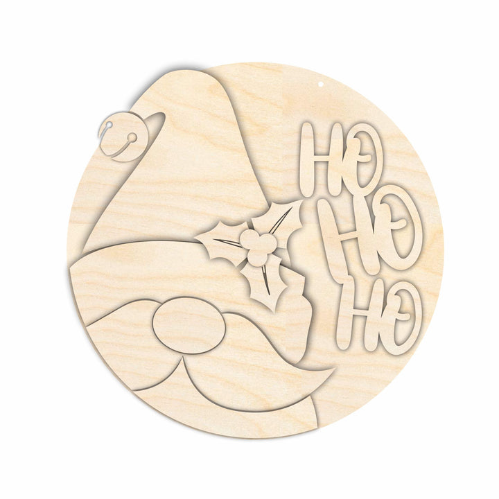 Unfinished Wood Ho Ho Ho Christmas Door Sign Kit | Wood Craft Cutouts | 1/4" Thick |