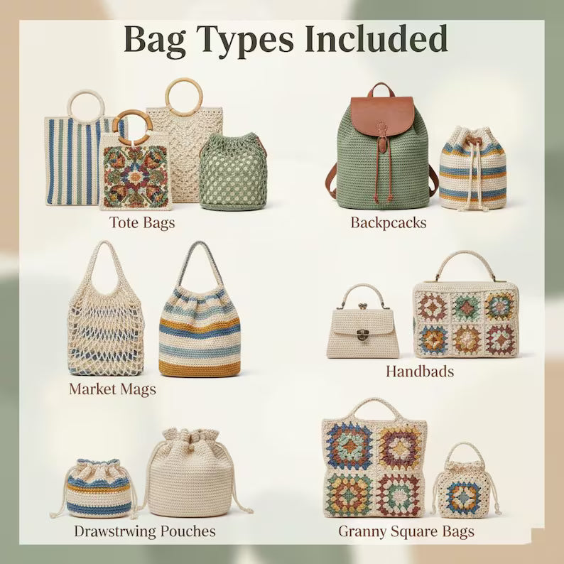 200 Luxury Crochet Handbag Patterns: From Structured Chic to Boho Dreams – Instant Access PDF