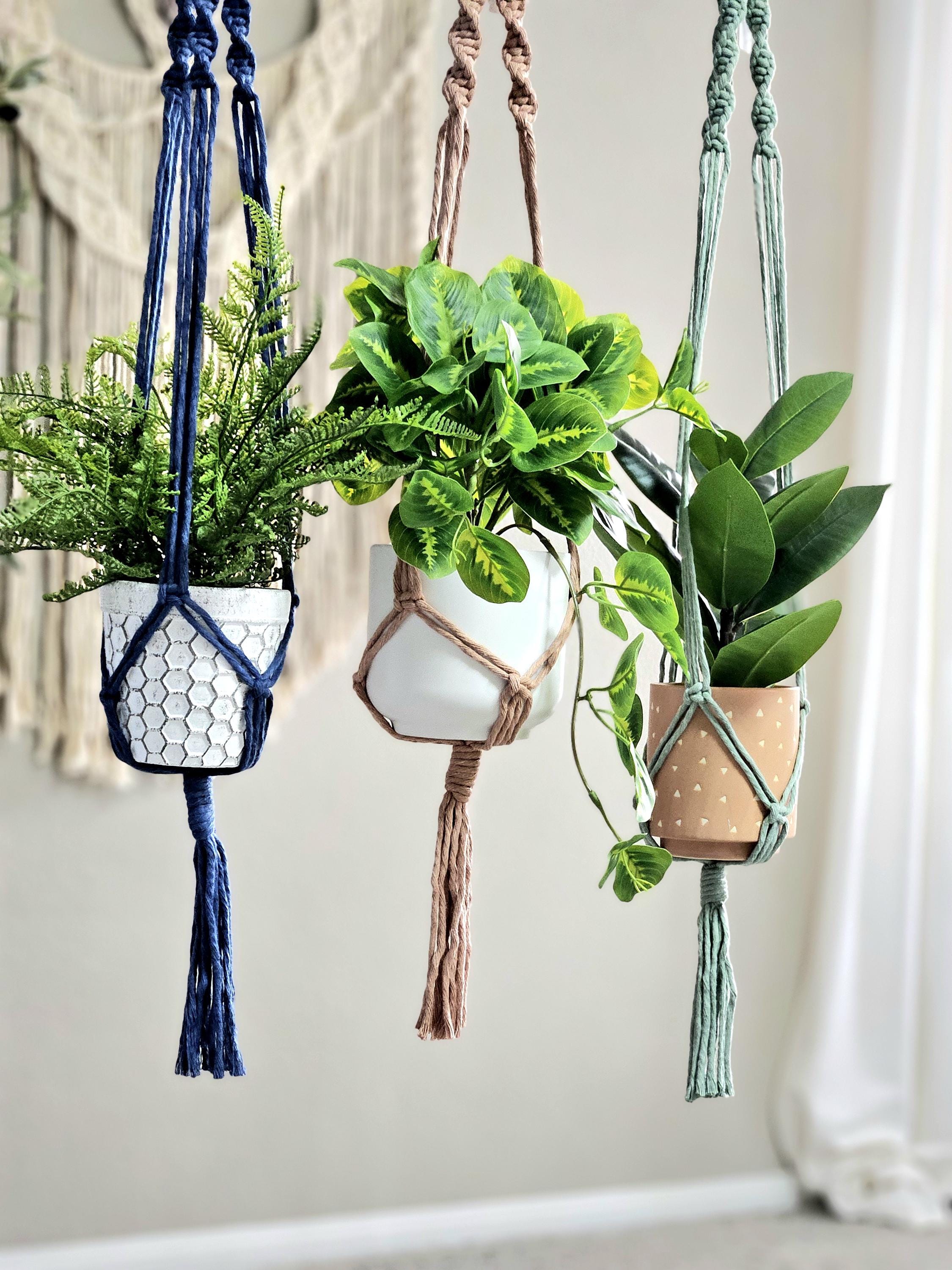 Macrame plant hangers. Spiral design. made to order
