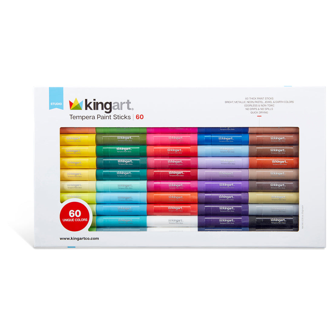 Tempera Paint Sticks, 60 Colors