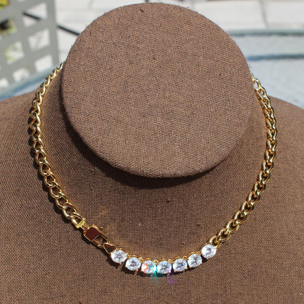 18K Gold-Plated Amanda Diamond Necklace