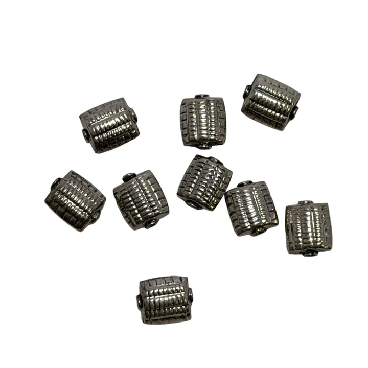 Sterling Silver Textured Rectangle Beads 10mm x 8mm - Individual Sale