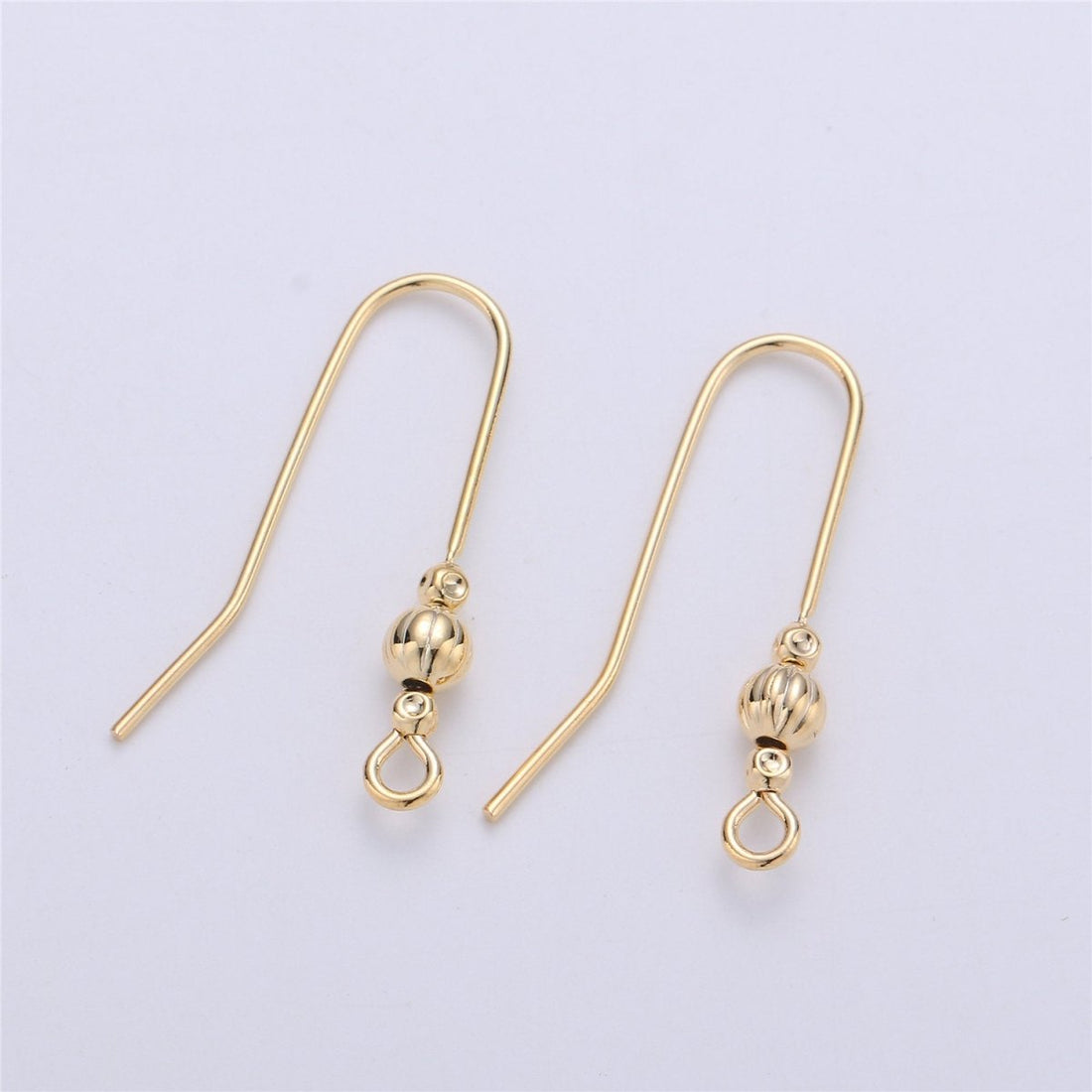 Ear Hooks 14k Gold Filled Ear Wires with Open Link for Charm, Handmade Earring Findings, Gold Earwires, DIY Jewelry Supply Component K-222