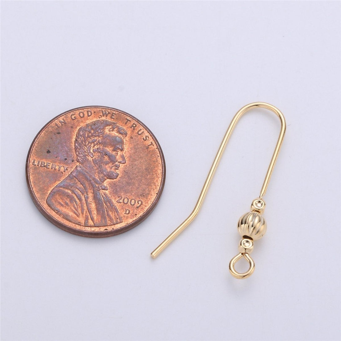 Ear Hooks 14k Gold Filled Ear Wires with Open Link for Charm, Handmade Earring Findings, Gold Earwires, DIY Jewelry Supply Component K-222