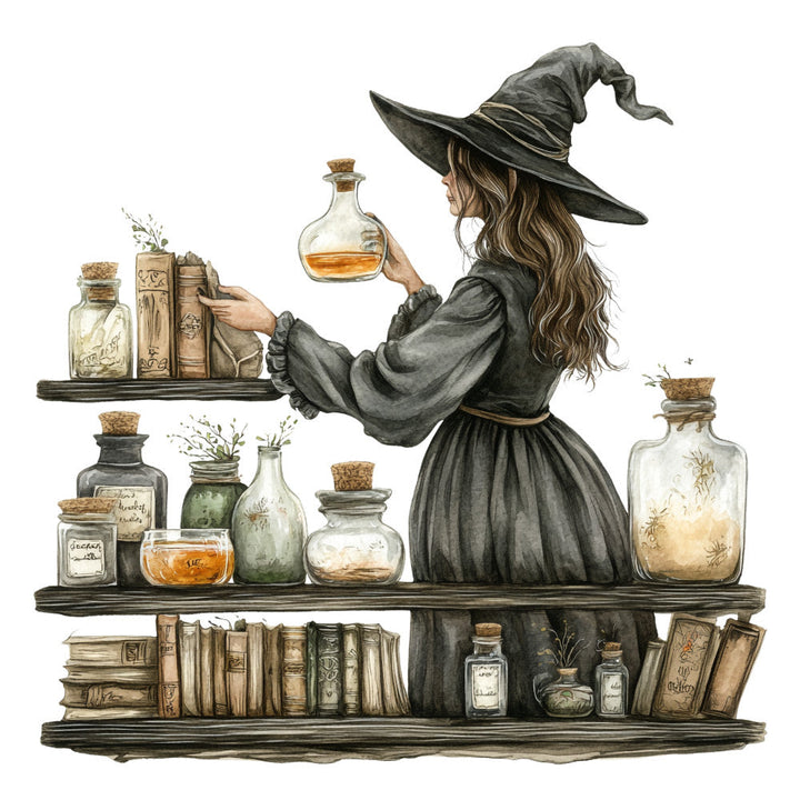 Watercolor Witch Fabric Panel 18