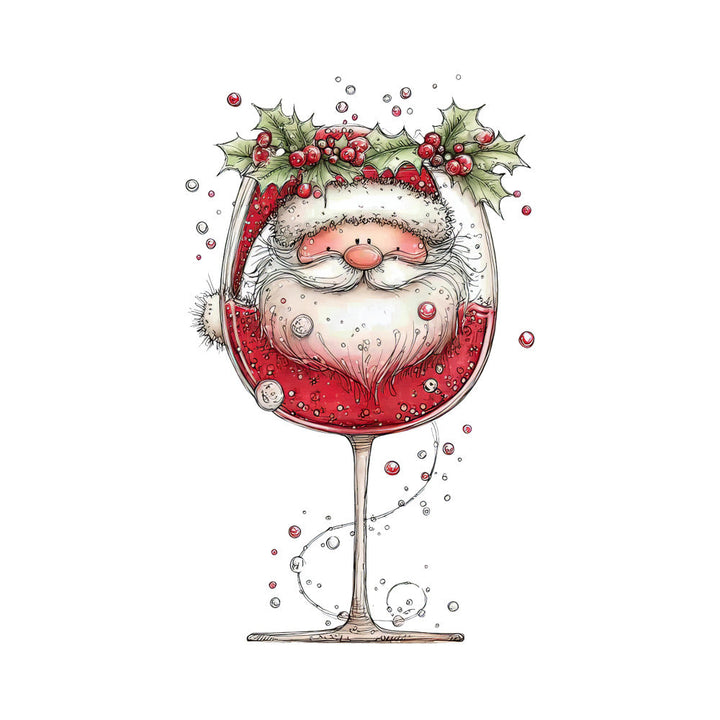 Whimsical Christmas Cocktail Fabric Panel 6