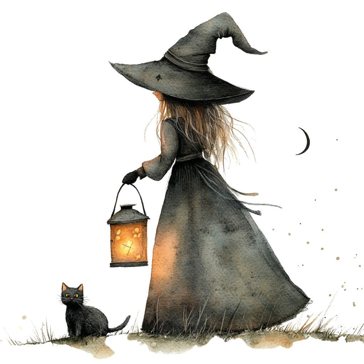 Watercolor Witch Fabric Panel 5