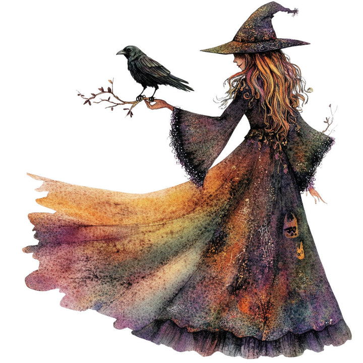 Watercolor Witch Fabric Panel 29