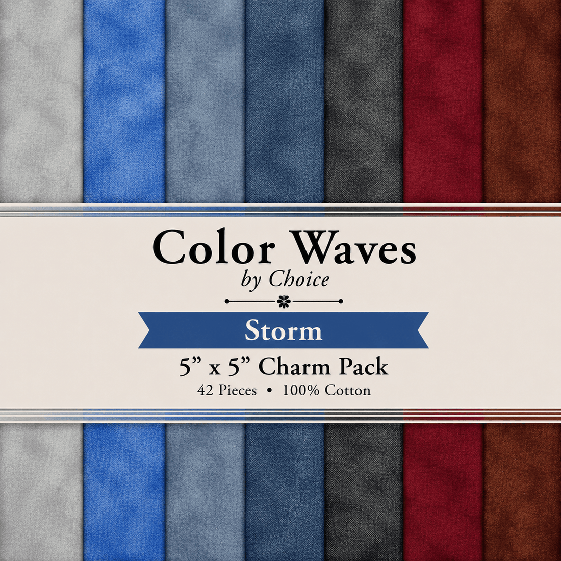 Color Waves Storm 5"x5" Charm Pack - 42 Squares