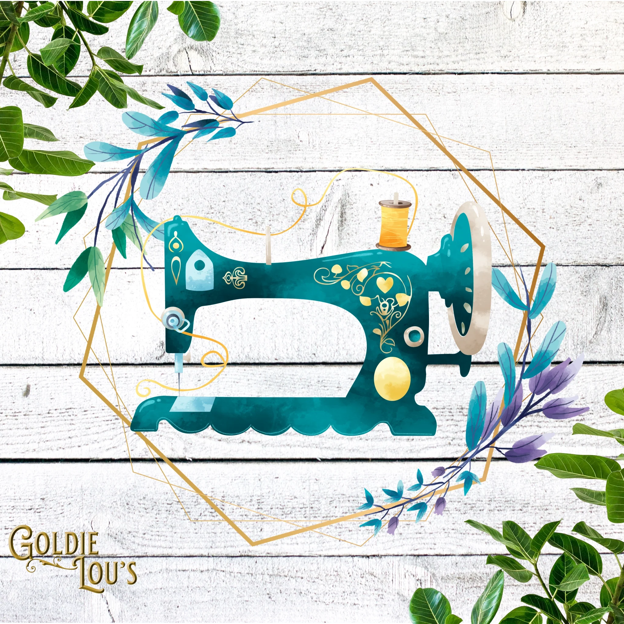Teal Sewing Machine Mug