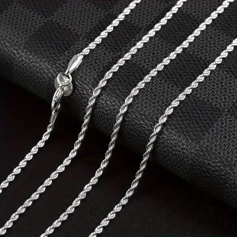 This dynamic Twisted Rope Chain has visual appeal that catches the light beautify.