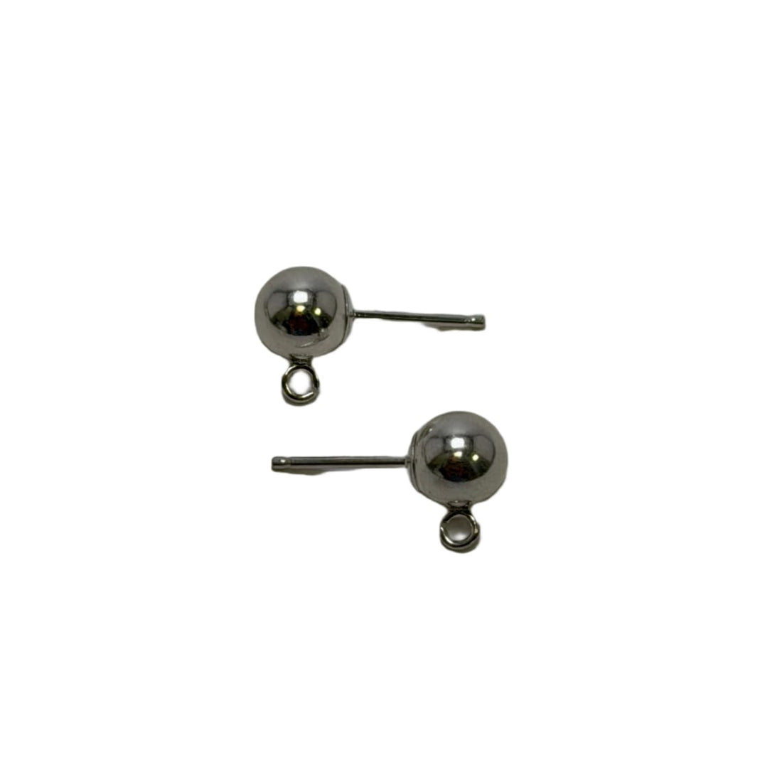 Sterling Silver Ball Post Earrings with Loop - 6mm Professional Findings